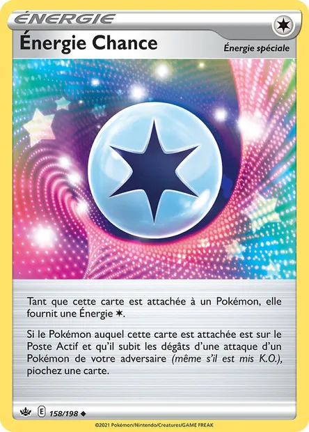 Énergie Chance, carte Pokémon CRE 158 — extension Règne de Glace
