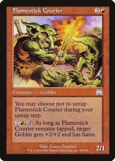 Flamestick Courier, Magic card ONS 203 — Onslaught set