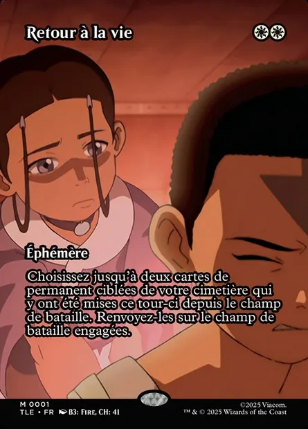 Retour à la vie, carte Magic TLE 1 — extension Avatar: The Last Airbender Eternal