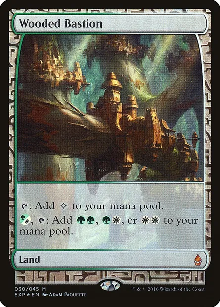 Bastion boisé, carte Magic EXP 30 — extension Zendikar Expeditions