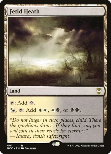 Fetid Heath, Magic card NCC 401 — New Capenna Commander set
