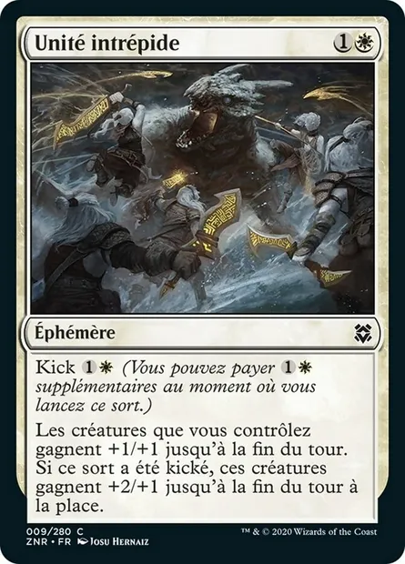 Unité intrépide, carte Magic ZNR 9 — extension Renaissance de Zendikar