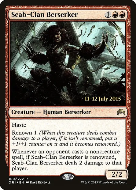 Scab-Clan Berserker, Magic card PORI 160s — Magic Origins Promos set