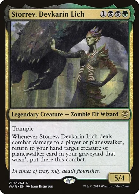 Storrev, Devkarin Lich, Magic card WAR 219 — War of the Spark set