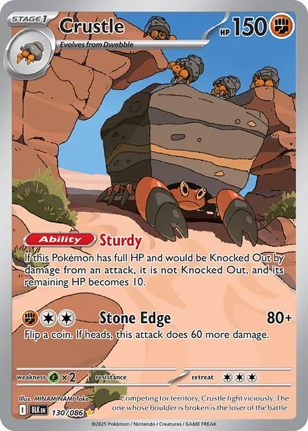 Crustle, Pokémon card BLK 130 — Black Bolt set