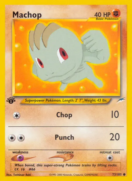Machop, Pokémon card NDE 73 — Neo Destiny set