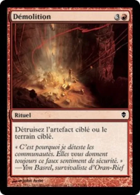 Démolition, carte Magic ZEN 121 — extension Zendikar
