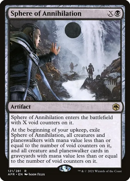 Sphère d'annihilation, carte Magic PAFR 121p — extension Adventures in the Forgotten Realms Promos