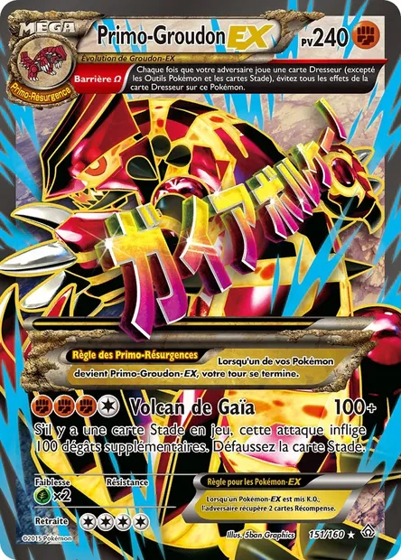 Primo-Groudon EX, carte Pokémon PRC 151 — extension Primo-Choc