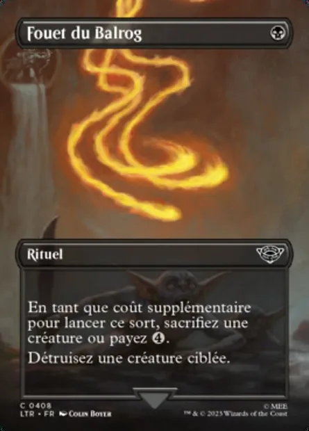 Fouet du Balrog, carte Magic LTR 408 — extension Le Seigneur des Anneaux : chroniques de la Terre du Milieu