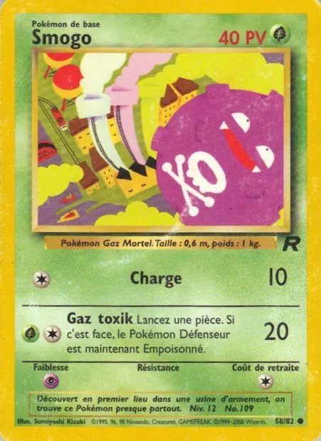 Smogo, carte Pokémon TR 58 — extension Team Rocket