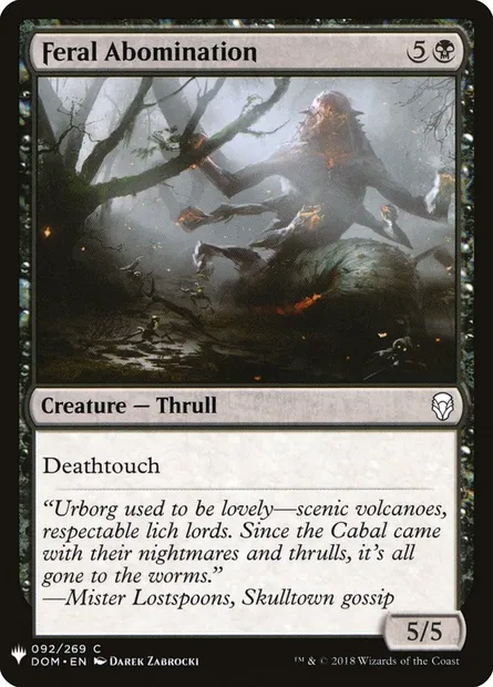 Abomination sauvage, carte Magic PLST DOM-92 — extension The List