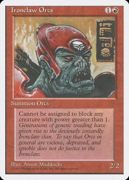 Ironclaw Orcs, Magic card 4ED 206 — Fourth Edition set