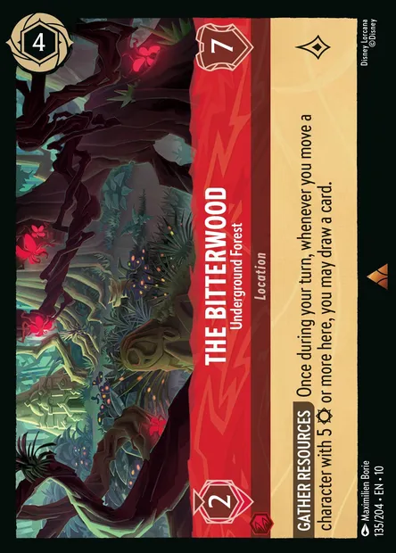 The Bitterwood - Underground Forest, Disney Lorcana card CH10-135 — Whispers in the Well set