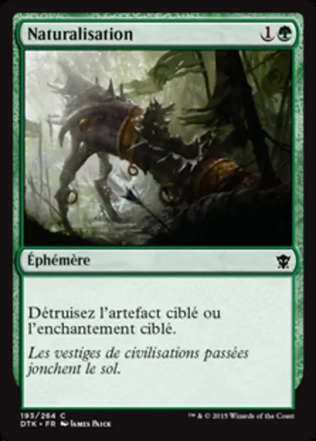 Naturalisation, carte Magic DTK 193 — extension Les Dragons de Tarkir