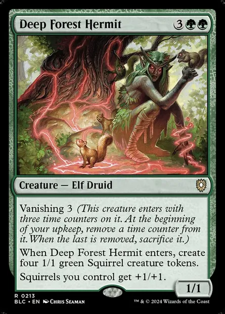 Deep Forest Hermit, Magic card BLC 213 — Bloomburrow Commander set