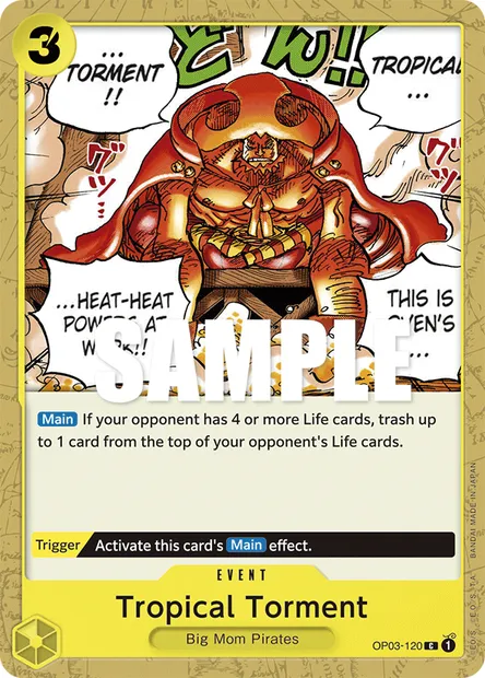 Tropical Torment, carte One Piece OP03-120 — extension PILLARS OF STRENGTH