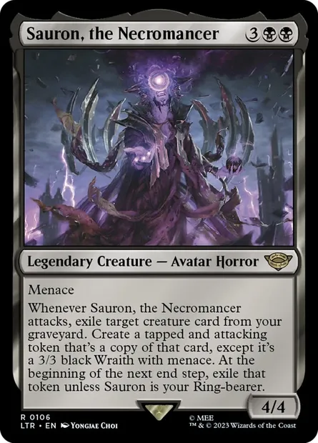 Sauron, the Necromancer, Magic card LTR 106 — The Lord of the Rings: Tales of Middle-earth set