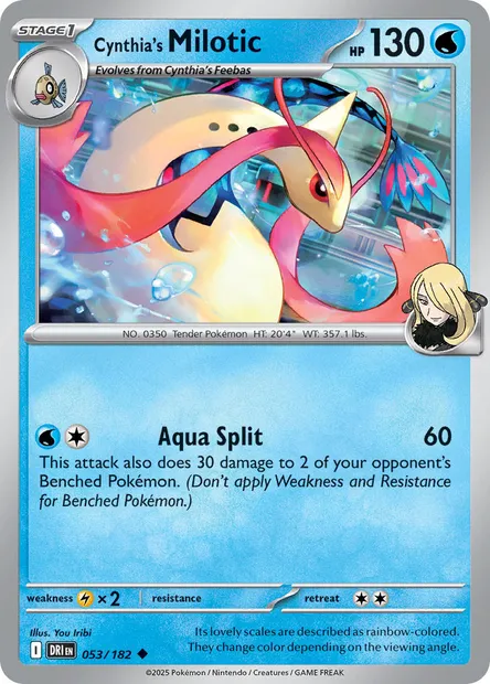 Cynthia's Milotic, Pokémon card DRI 053 — Destined Rivals set