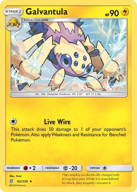 Galvantula, Pokémon card UNM 62 — Unified Minds set