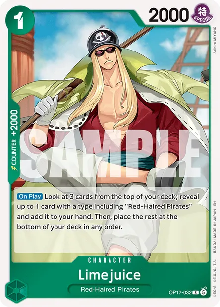 Limejuice, One Piece card OP17-032 — THE WORLD’S STRONGEST WARRIORS set