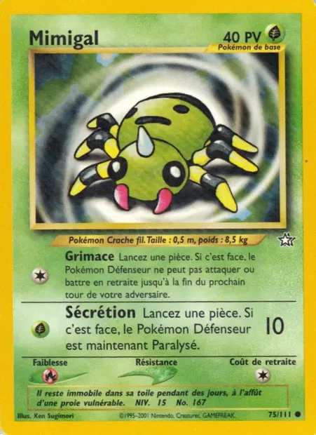 Mimigal, carte Pokémon NG 75 — extension Neo Genesis