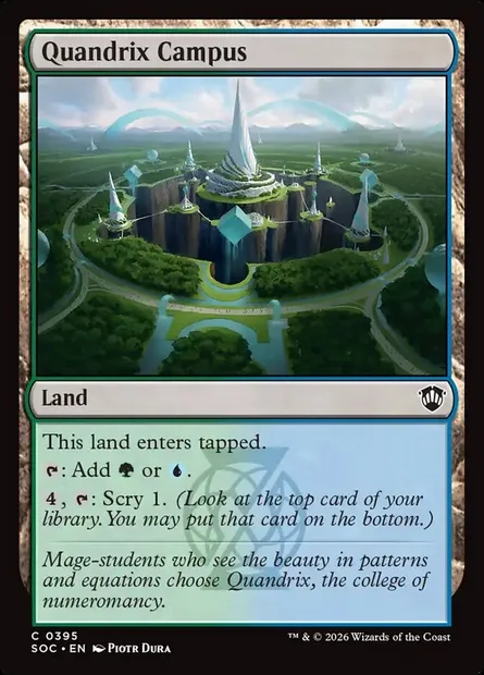 Quandrix Campus, Magic card SOC 395 — Secrets of Strixhaven Commander set