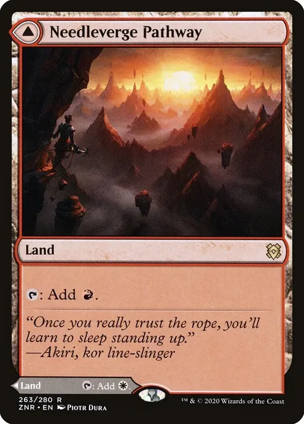 Needleverge Pathway // Pillarverge Pathway, Magic card ZNR 263 — Zendikar Rising set