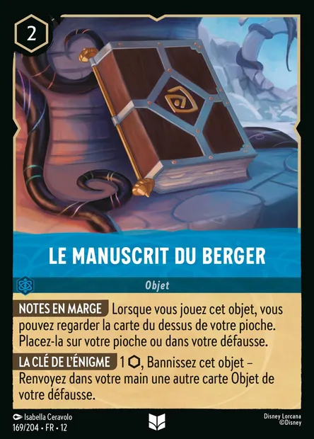 Le Manuscrit du Berger, carte Disney Lorcana CH12-169 — extension Contrées Inconnues
