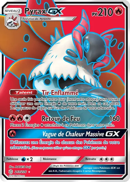 Pyrax GX, carte Pokémon CEC 213 — extension Éclipse Cosmique
