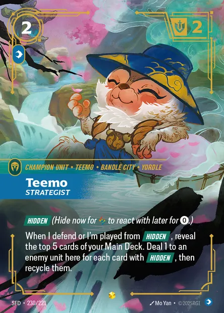 Teemo, carte Riftbound SFD 230 — extension Spiritforged