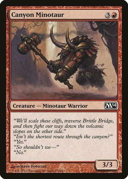 Canyon Minotaur, Magic card M14 131 — Magic 2014 set