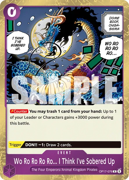 Wo Ro Ro Ro Ro... I Think I've Sobered Up, One Piece card OP17-076 — THE WORLD’S STRONGEST WARRIORS set