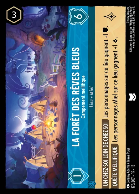 La Forêt des Rêves Bleus - Campement mellifique, carte Disney Lorcana CH13-175 — extension Invasion Epineuse!