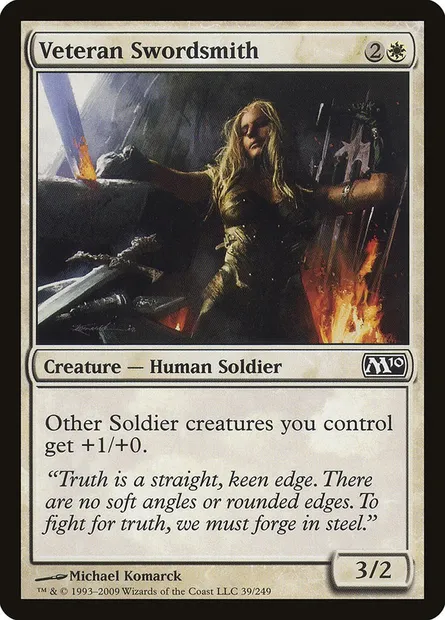 Veteran Swordsmith, Magic card M10 39 — Magic 2010 set