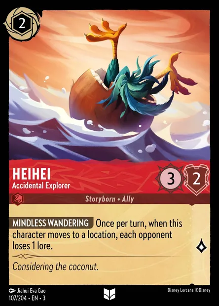 HeiHei - Accidental Explorer, Disney Lorcana card CH3-107 — Into the Inklands set