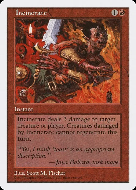 Incinération, carte Magic 5ED 242 — extension Cinquième Edition