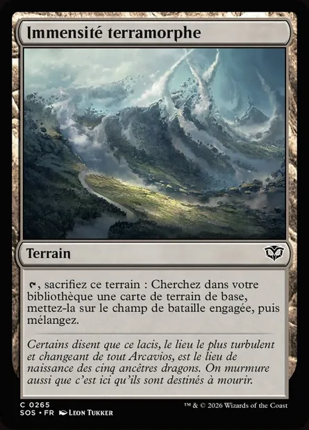 Immensité terramorphe, carte Magic SOS 265 — extension Secrets of Strixhaven