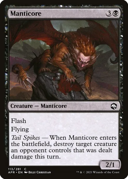 Manticore, Magic card AFR 113 — Adventures in the Forgotten Realms set