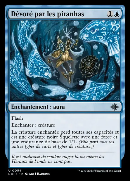 Dévoré par les piranhas, carte Magic LCI 54 — extension The Lost Caverns of Ixalan