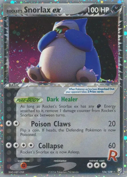Rocket's Snorlax ex, Pokémon card TRR 104 — Team Rocket Returns set