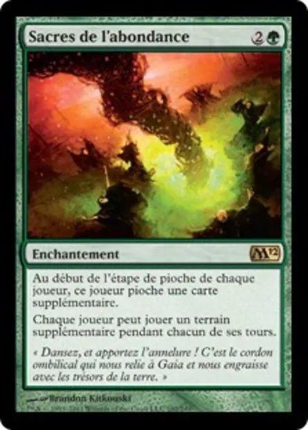 Sacres de l'abondance, carte Magic M12 192 — extension Magic 2012