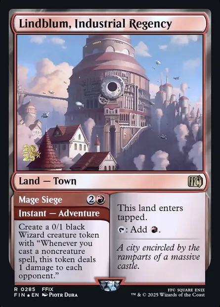 Lindblum, régence industrielle // Siège de mage, carte Magic PFIN 285s — extension Final Fantasy Promos