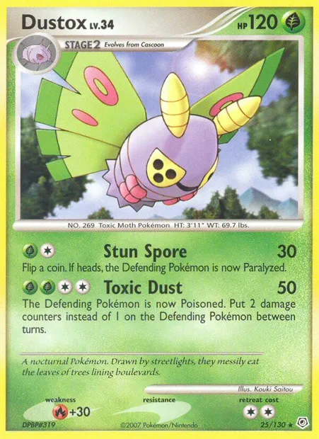 Dustox, Pokémon card DP 25 — Diamond & Pearl set