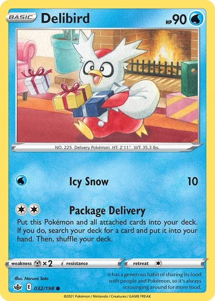 Delibird, Pokémon card CRE 32 — Chilling Reign set