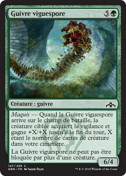 Guivre viguespore, carte Magic GRN 147 — extension Les Guildes de Ravnica