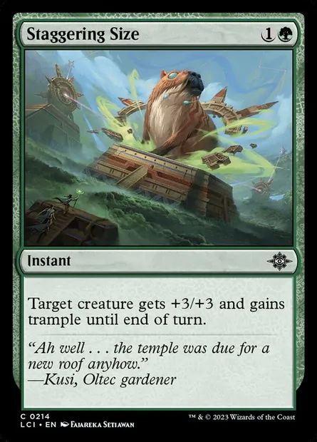 Staggering Size, Magic card LCI 214 — The Lost Caverns of Ixalan set