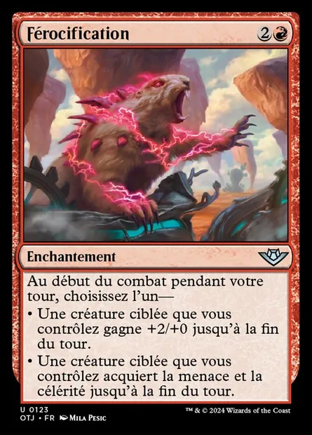 Férocification, carte Magic OTJ 123 — extension Outlaws of Thunder Junction