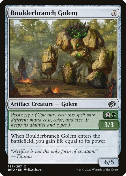 Boulderbranch Golem, Magic card BRO 197 — The Brothers' War set