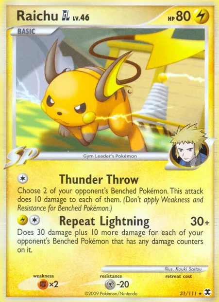 Raichu GL, Pokémon card RR 31 — Rising Rivals set